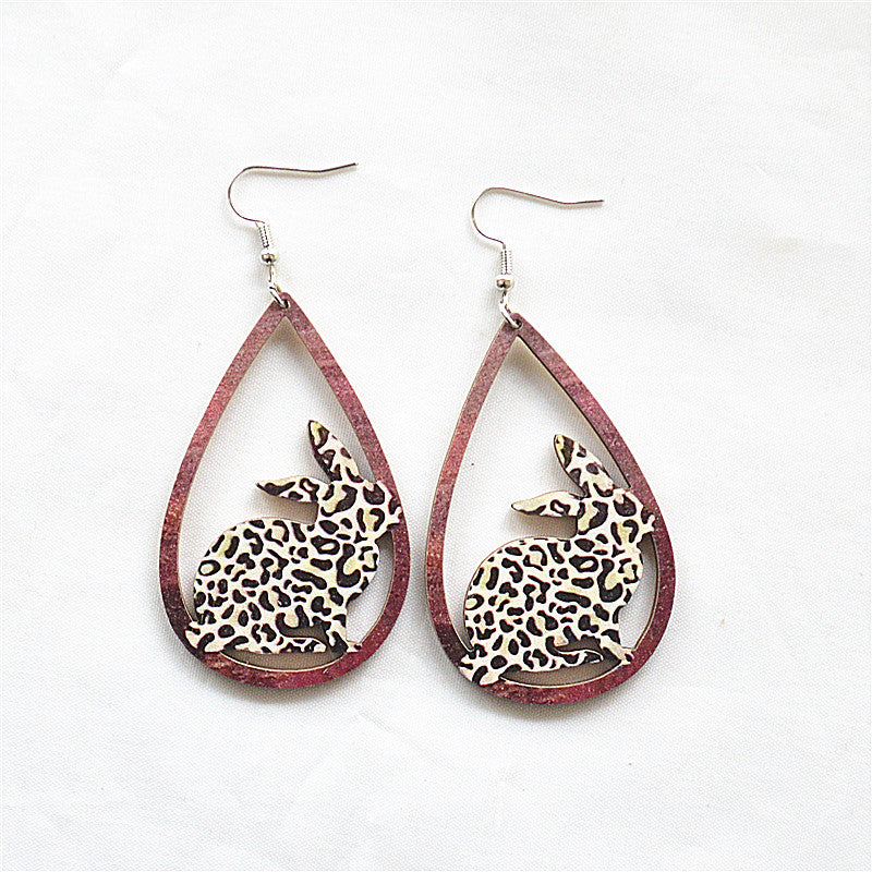 Wholesale Round Hollow Spray Painted Acrylic Earrings